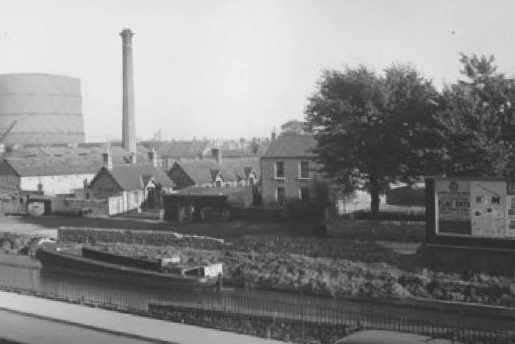 View of Dublin’s Grand Canal with Schoolhouse Hotel visible in the background
