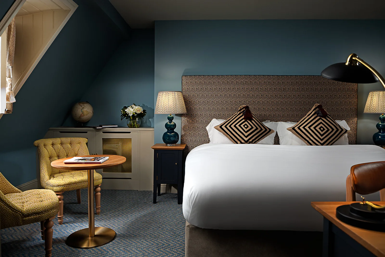 Spacious boutique hotel room with king-size bed at Schoolhouse Hotel Dublin